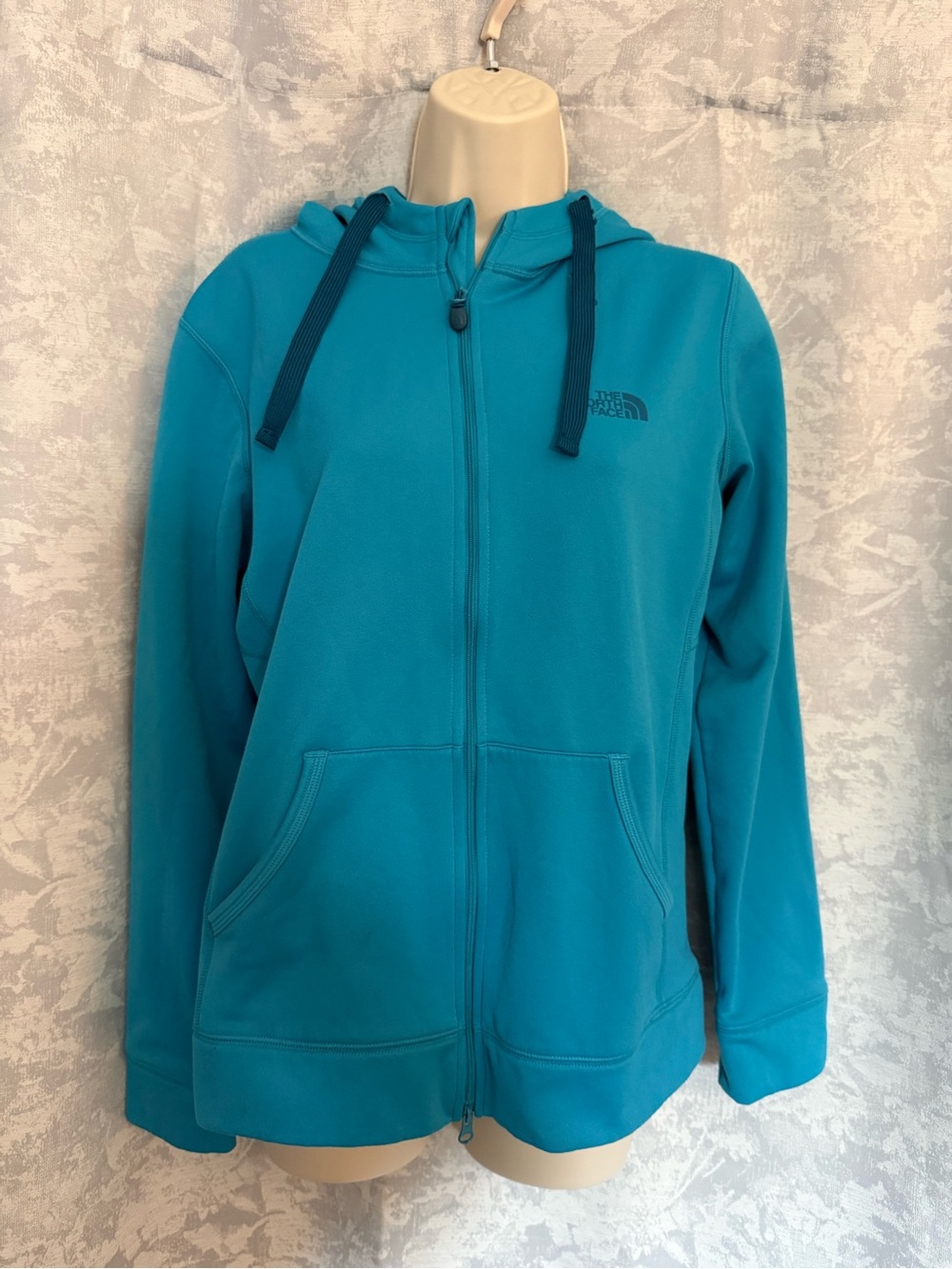 The North Face Teal Full-Zip Hoodie Jacket L